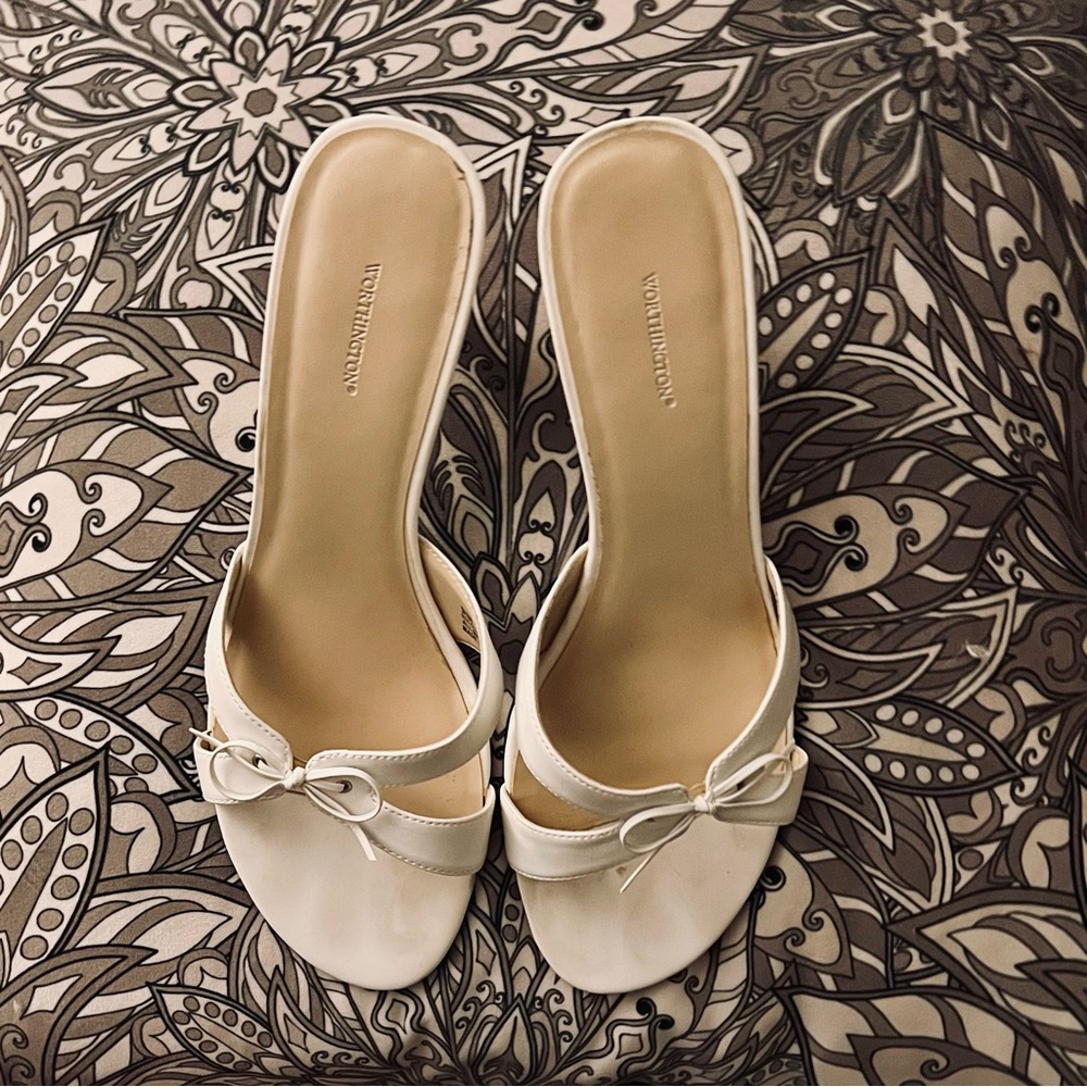 Worthington White Heeled Sandal